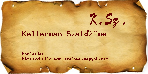 Kellerman Szalóme névjegykártya